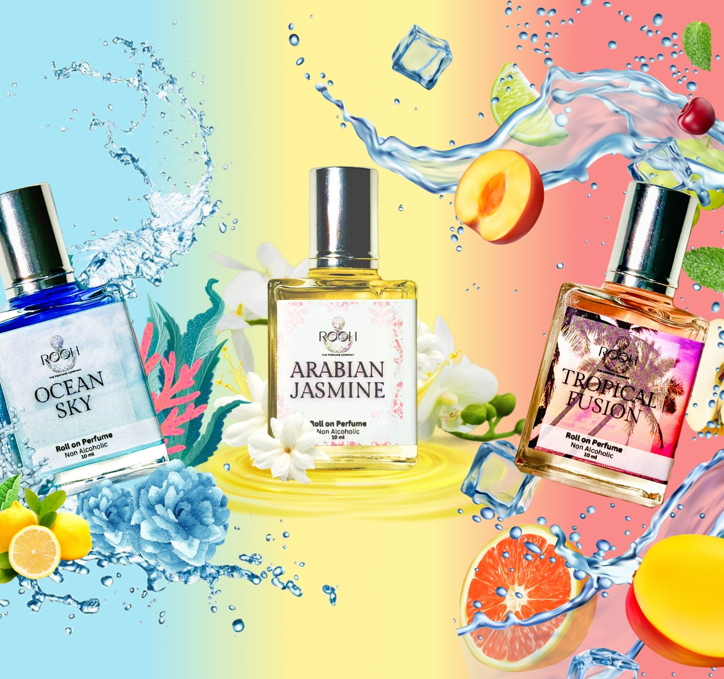 Trinity of Bliss Combo (3 X 10ml) – Ocean Sky, Arabian Jasmine, Tropical Fusion